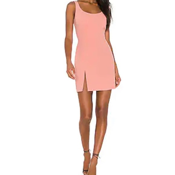 Amanda Uprichard Pink Mini Dress with slit size Large - Picture 1 of 5